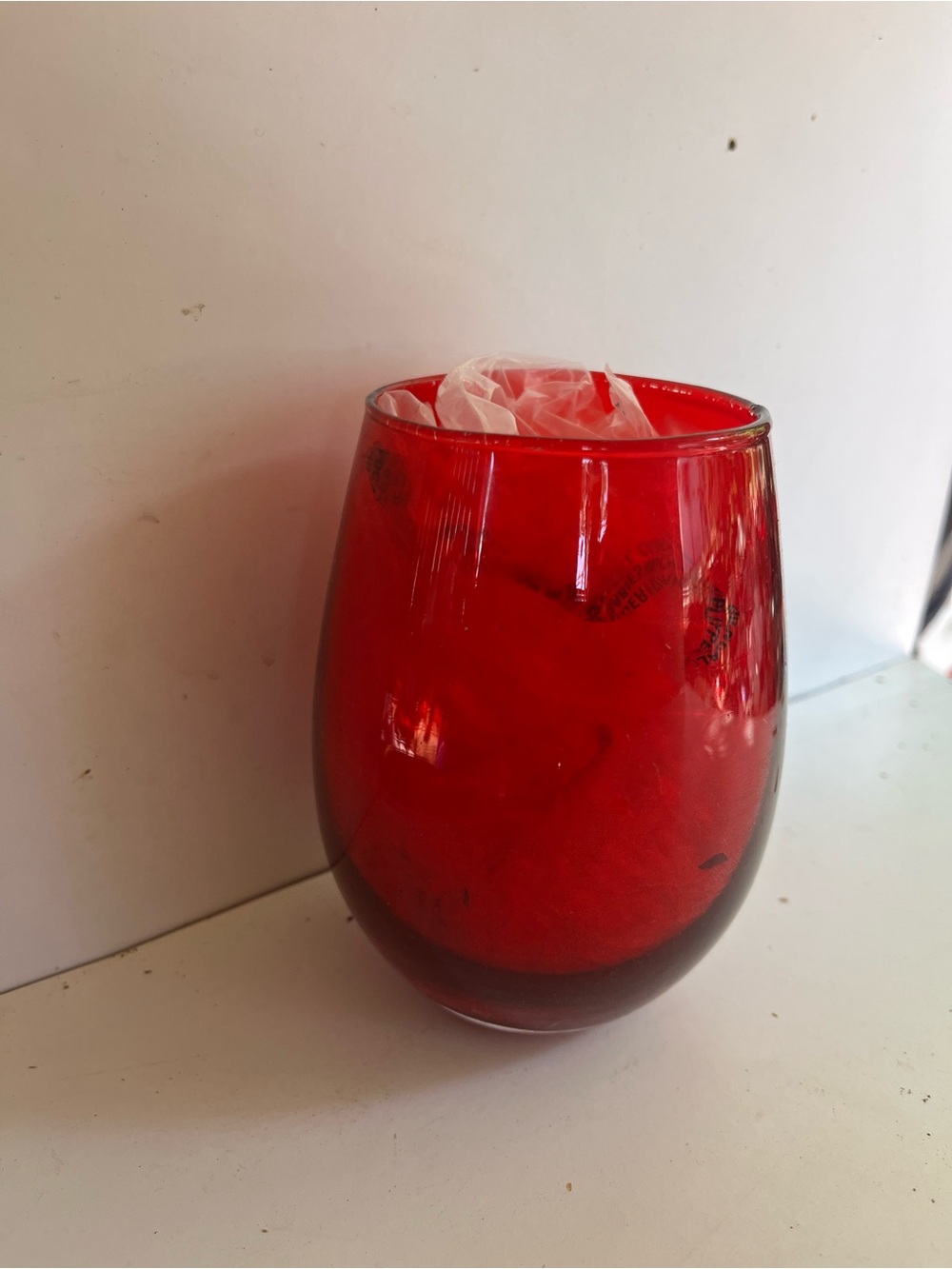 Red Glass Decorative Tumbler - Bold Accent for Home